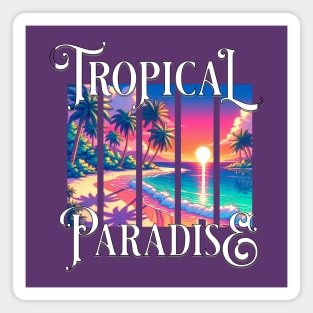 Tropical Paradise Vertical Bars Magnet